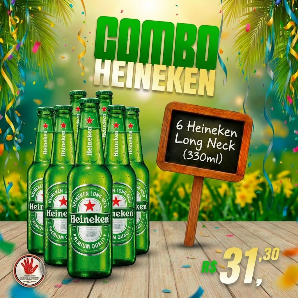 Combo Heineken Long Neck (6 unidades 330ml)