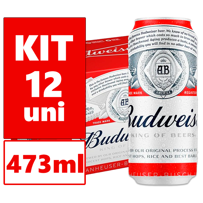 Cerveja Budweiser 473ml (Pack com 12)