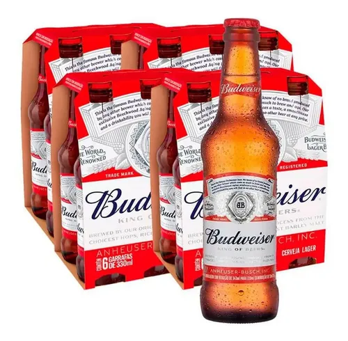 Cerveja Budweiser Long Neck 330ml (Caixa com 24)